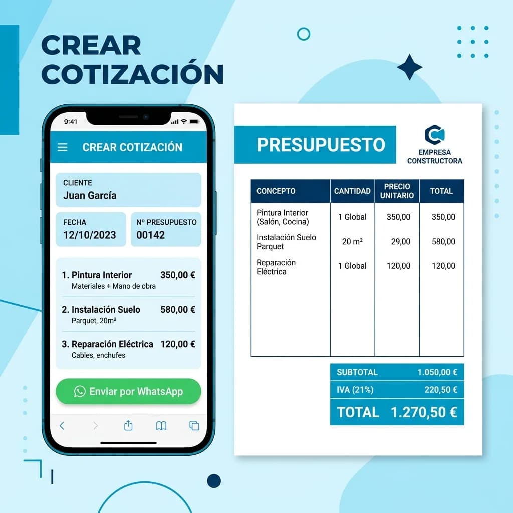 Ejemplo de cotización profesional y app móvil